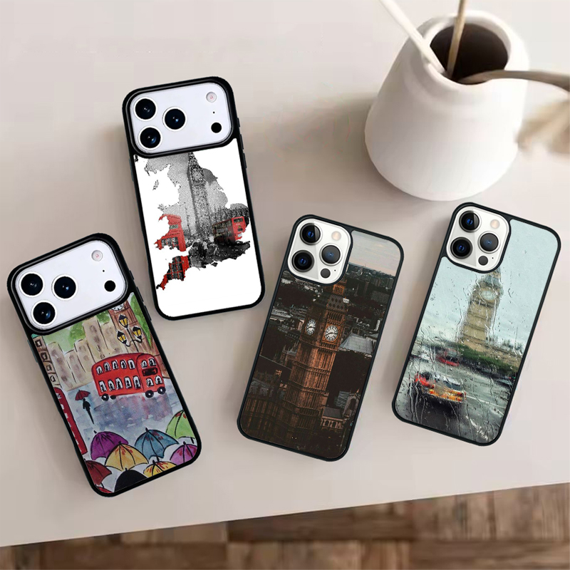 Phone Cases London - London Red Bus Big Ben siliconen