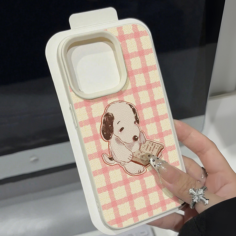 Phone Cases Galaxy A16 5G - Leuke Vintage Boek Hond Litchi Patroon