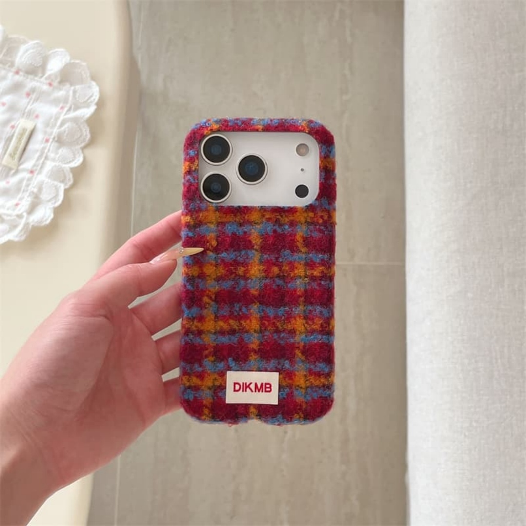 Phone Cases Iphone 13 - Winterse, warme, geruite, pluizige telefoonhoes voor