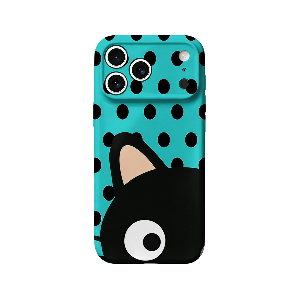 Turquoise Polka Dot Kat Telefo - Phone Cases Xr Iphone recensie en prijs