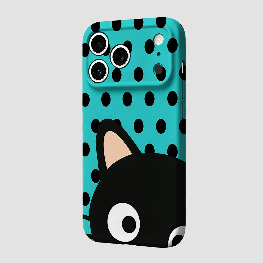 Turquoise Polka Dot Kat Telefo - Phone Cases Xr Iphone recensie en prijs